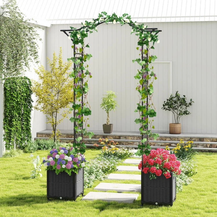Coast Pergola - Klimrek - 2-in-1 - Plantenbakken - Zelfbewatering - 208x40x250 cm - Grijs