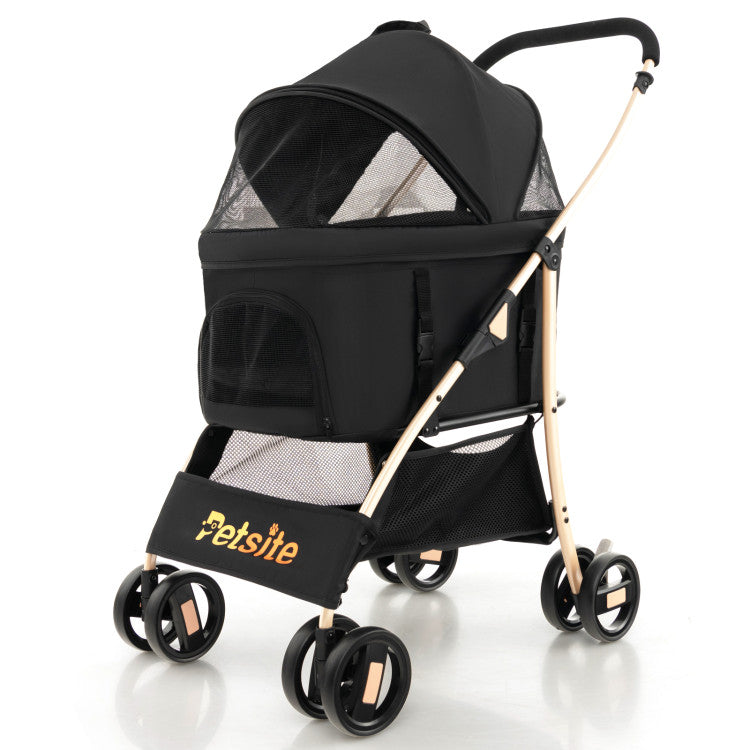 Coast 3-in-1 Hondenbuggy met Afneembaar Autostoeltje – Opvouwbaar – 88x48x98 cm – Grijs/Zwart