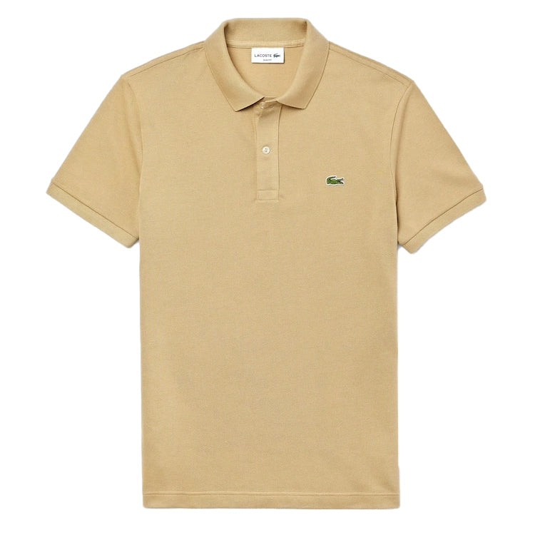 Lacoste Slim Fit Polo Shirt - Korte Mouw - 100% Katoen - Beige - Maat XS