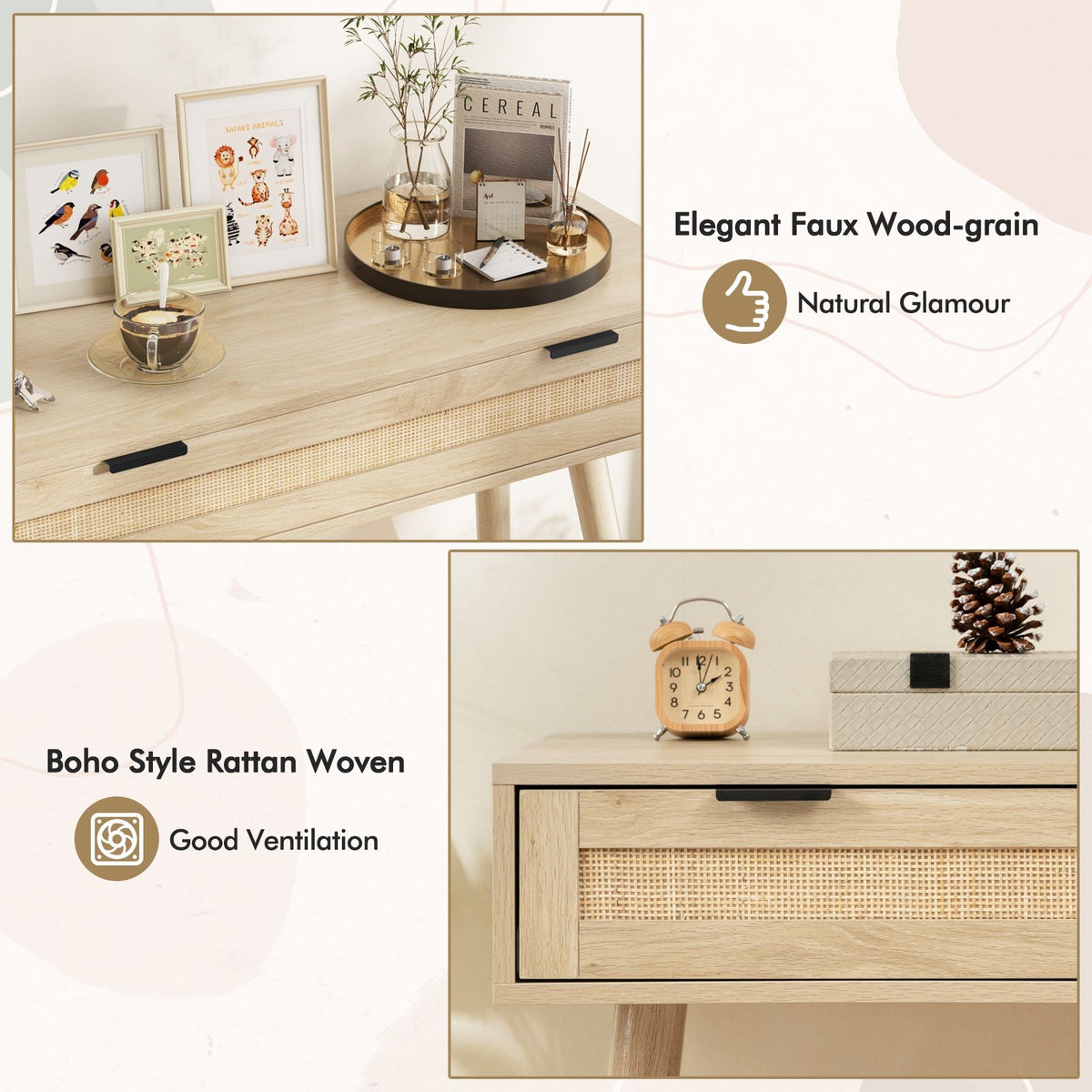Coast Consoletafel met Lade - Max. 60 kg - 88 x 40 x 77 cm - Natuurlook