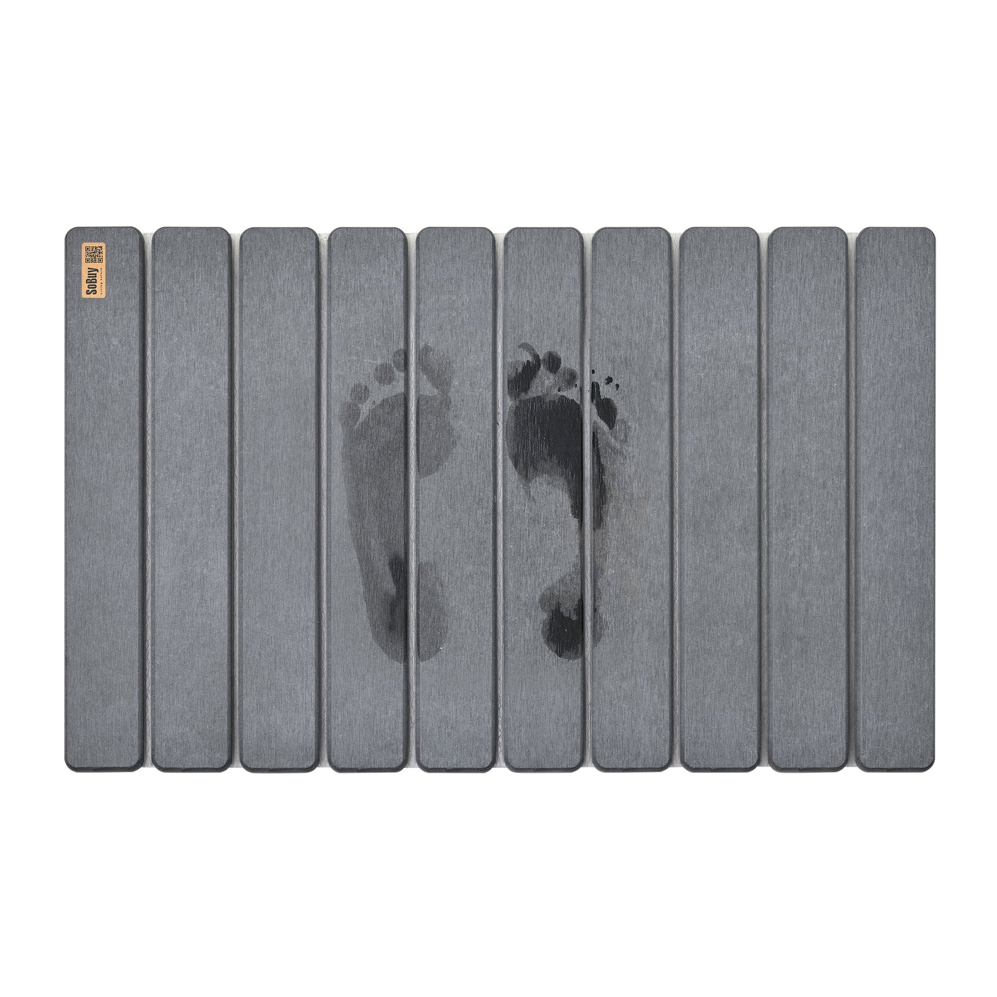 SoBuy SDA10-HG Antislip badmat van diatomeeënaarde - Grijs - 59 x 39 x 1 cm