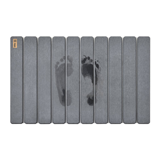 SoBuy SDA10-HG Antislip badmat van diatomeeënaarde - Grijs - 59 x 39 x 1 cm