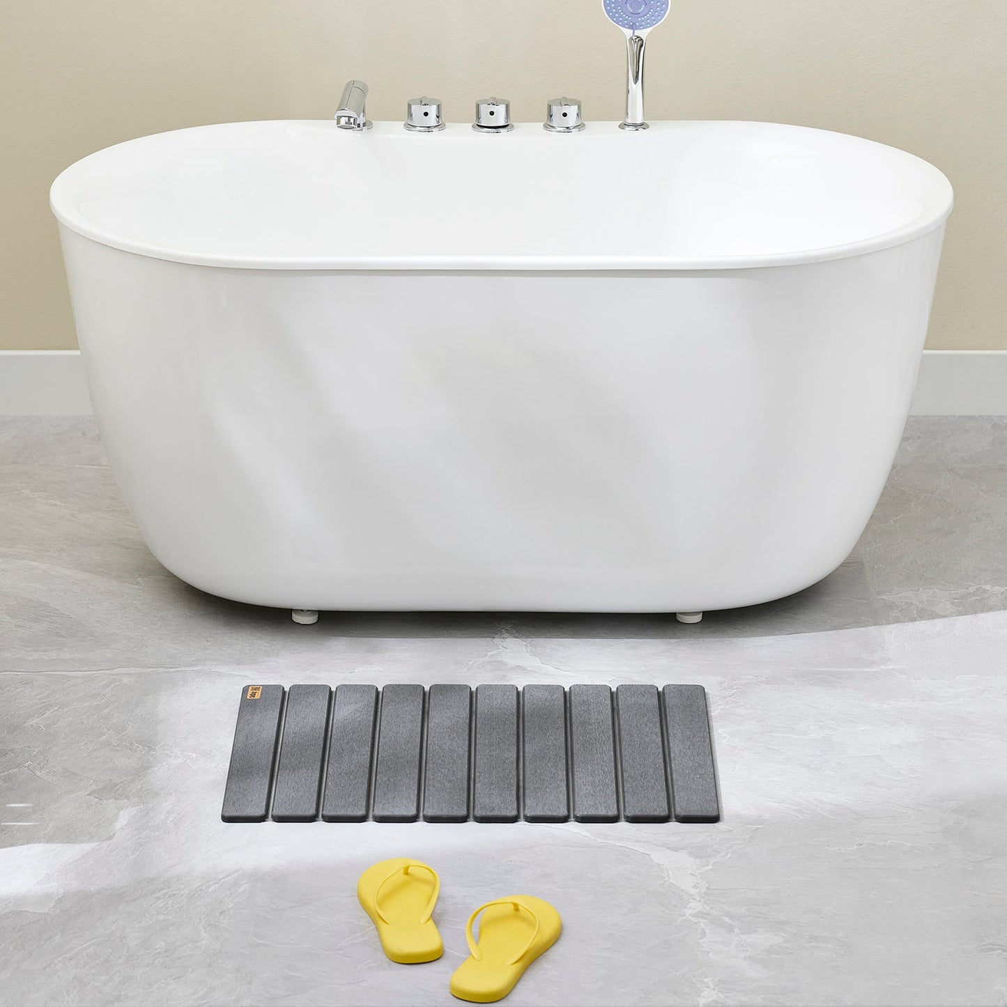 SoBuy SDA10-HG Antislip badmat van diatomeeënaarde - Grijs - 59 x 39 x 1 cm