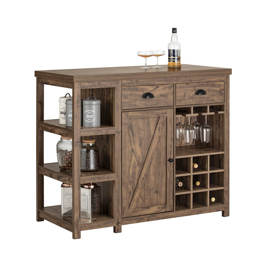 SoBuy Keukeneiland incl Wijnrek - 110 x 55 x 95 cm - Bruin