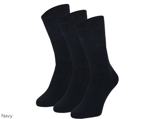 Bamboo Diabetes Sokken - Ideaal bij Trombose - Unisex - 3 Paar - Navy - Maat 35-38