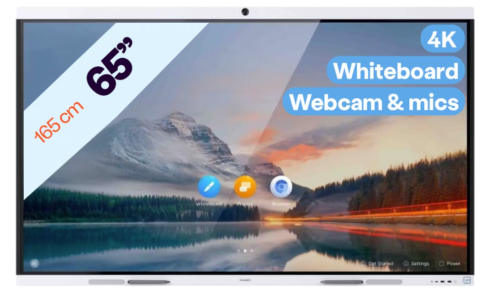 Huawei – Interactief Whiteboard – 65 inch & 4K UHD – Voorzien Van Geïntegreerde Camera En 6 Microfoons – Voor Videoconferentie En Samenwerking – Grijs Aluminium En Glas