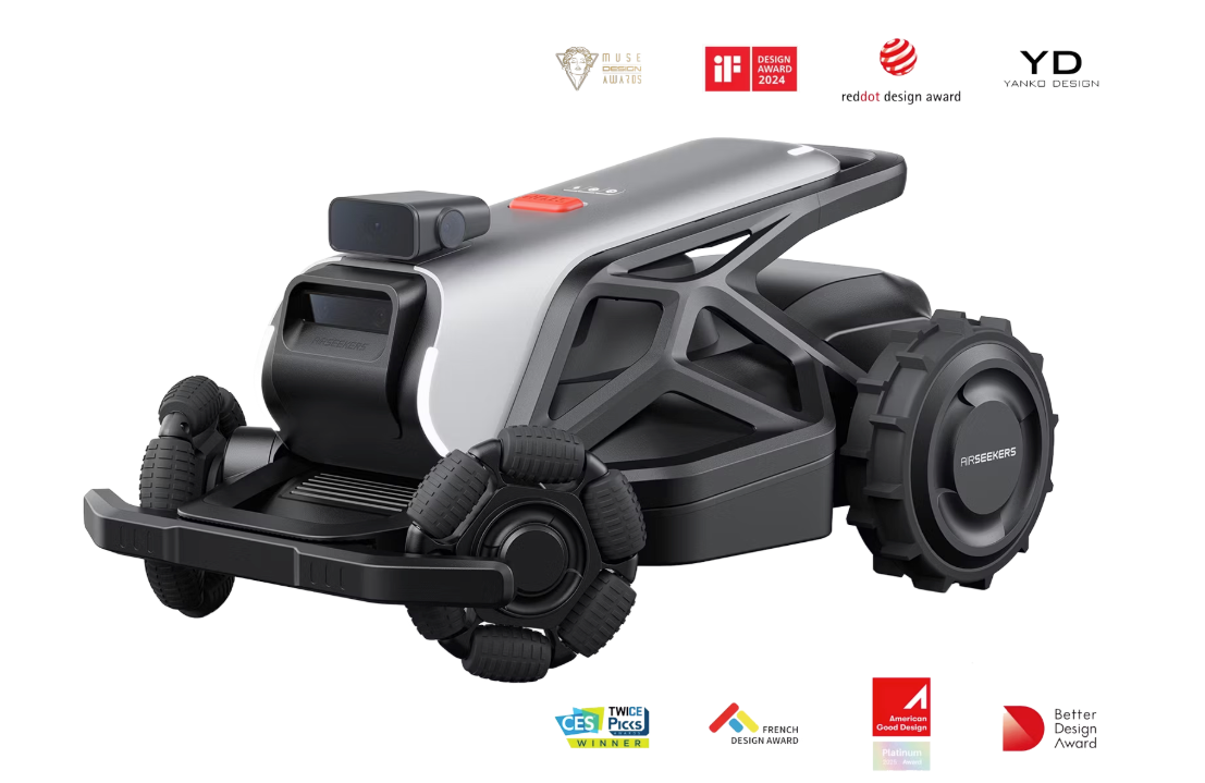 Airseekers Tron 360 AI Robotmaaier – RTK & 360° Cameranavigatie – Mulch Systeem – Tot 2400 m² – Zwart/Grijs