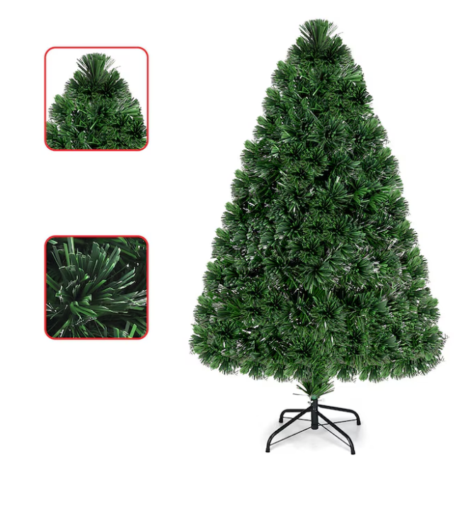 Coast Kunstkerstboom (Pre-lit) - Met Glasvezel & Multicolor LED Verlichting, 125 Tips - 122 x 64 cm - PVC/Metaal - Groen