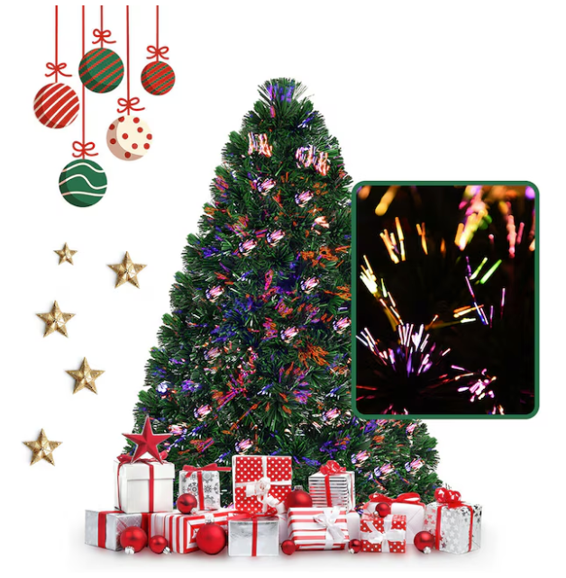 Coast Kunstkerstboom (Pre-lit) - Met Glasvezel & Multicolor LED Verlichting, 125 Tips - 122 x 64 cm - PVC/Metaal - Groen