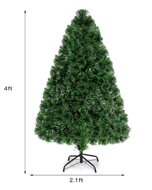 Coast Kunstkerstboom (Pre-lit) - Met Glasvezel & Multicolor LED Verlichting, 125 Tips - 122 x 64 cm - PVC/Metaal - Groen