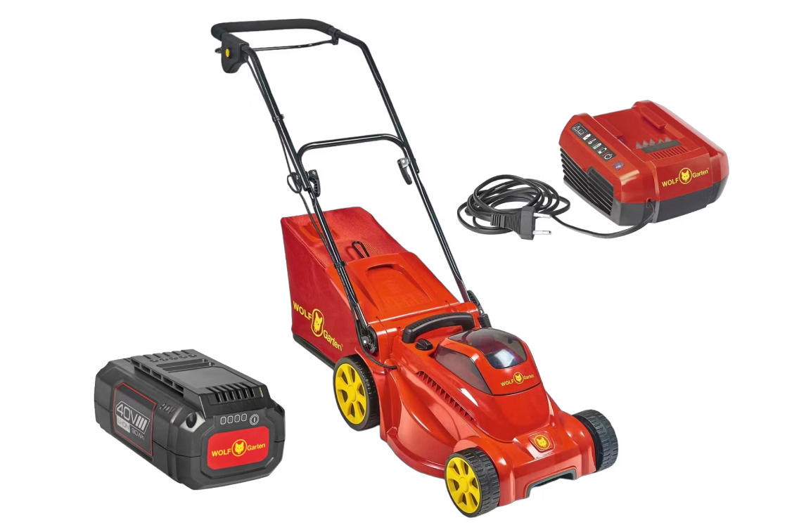 WOLF-Garten LYCOS 40/340 MH Accu Grasmaaier 34 cm - Rood – Inclusief Snellader en Accu