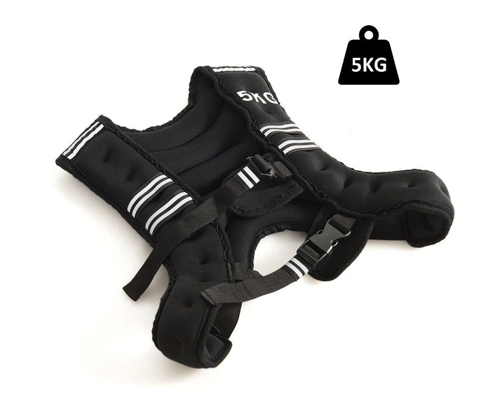 Coast gewicht vest 5 kg lichaamsgewicht vest sportvest met reflectoren en het instellen van riemen zwart