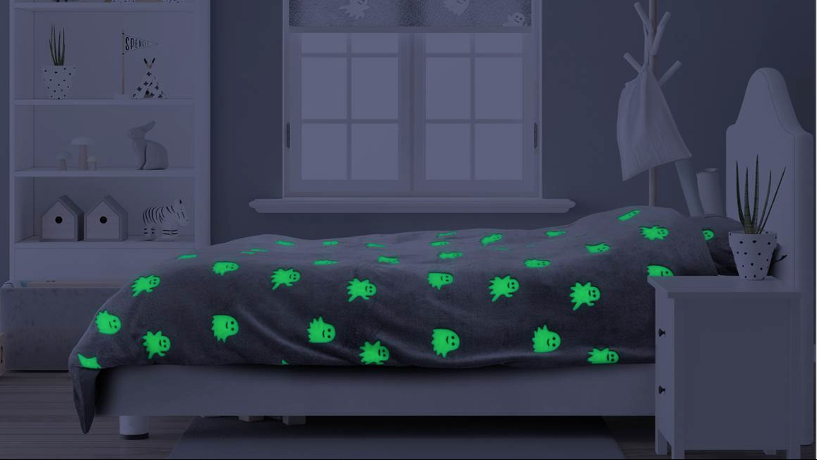 Sleeptime dekbedovertrek Glow in the dark Spooky Grey 140 x 200/220 cm