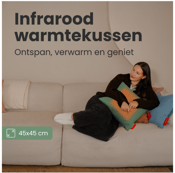 AURONIC - Elektrisch Kussen - Classic 45x45 - Infrarood - Warmtekussen Pastel Groen