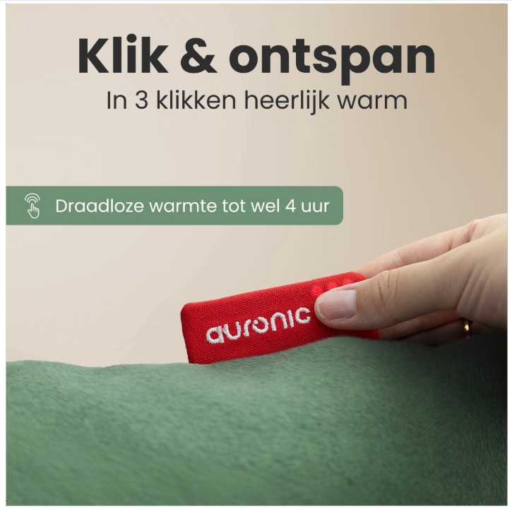 AURONIC - Elektrisch Kussen - Classic 45x45 - Infrarood - Warmtekussen Pastel Groen