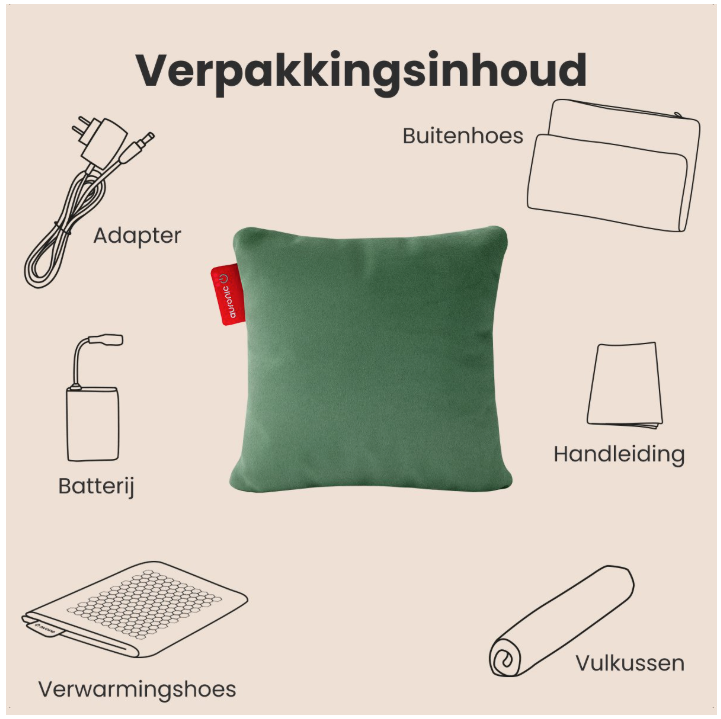 AURONIC - Elektrisch Kussen - Classic 45x45 - Infrarood - Warmtekussen Pastel Groen
