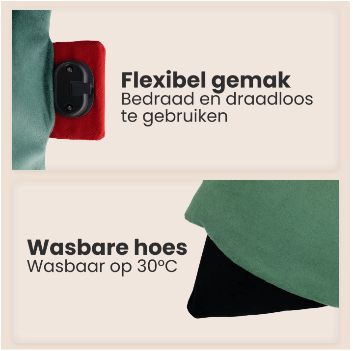 AURONIC - Elektrisch Kussen - Classic 45x45 - Infrarood - Warmtekussen Pastel Groen