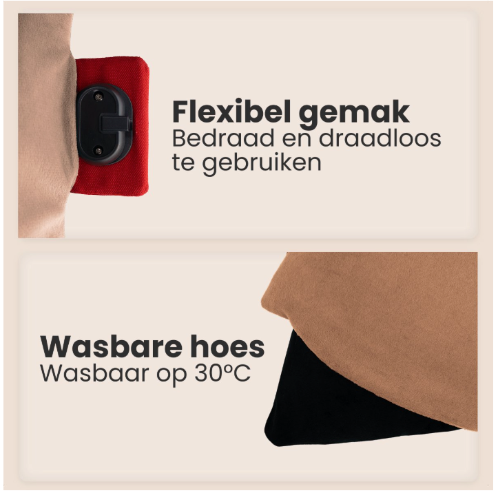 AURONIC AU3358 - Elektrisch Kussen - Classic 45x60 - Infrarood - Warmtekussen Oud Roze