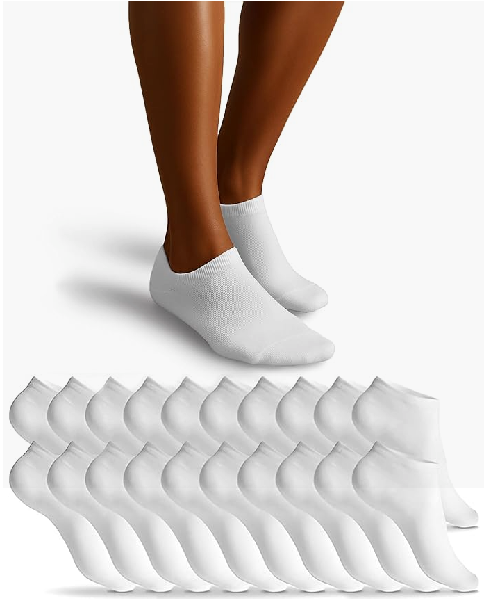 HELDENWERK - Sneakersokken & Sportsokken - 10 Paar - Wit Katoen - Ademend & Naadloos - Maat 43-46 - Anti-Slip & Extra Comfort - Unisex