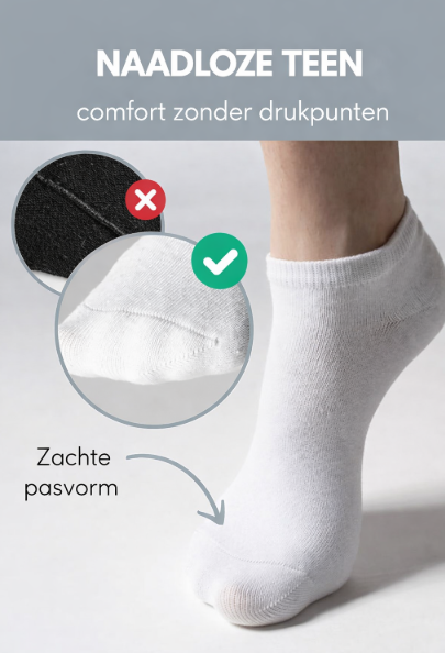 HELDENWERK - Sneakersokken & Sportsokken - 10 Paar - Wit Katoen - Ademend & Naadloos - Maat 39-42 - Anti-Slip & Extra Comfort - Unisex