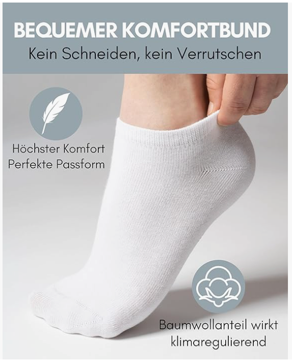 HELDENWERK - Sneakersokken & Sportsokken - 10 Paar - Wit Katoen - Ademend & Naadloos - Maat 43-46 - Anti-Slip & Extra Comfort - Unisex