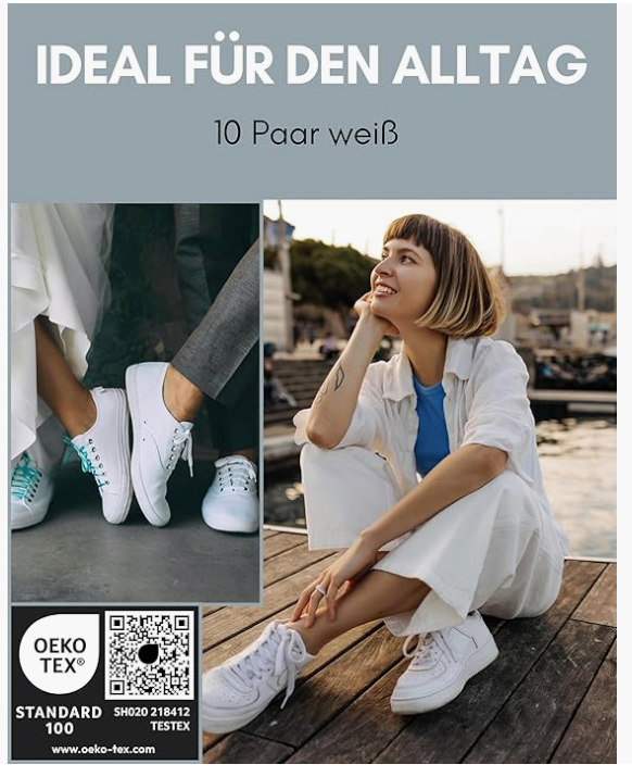 HELDENWERK - Enkelsokken & Sneakersokken - 10 Paar - Wit Katoen - Ademend & Naadloos - Maat 47-50 - Anti-Slip & Extra Comfort - Unisex