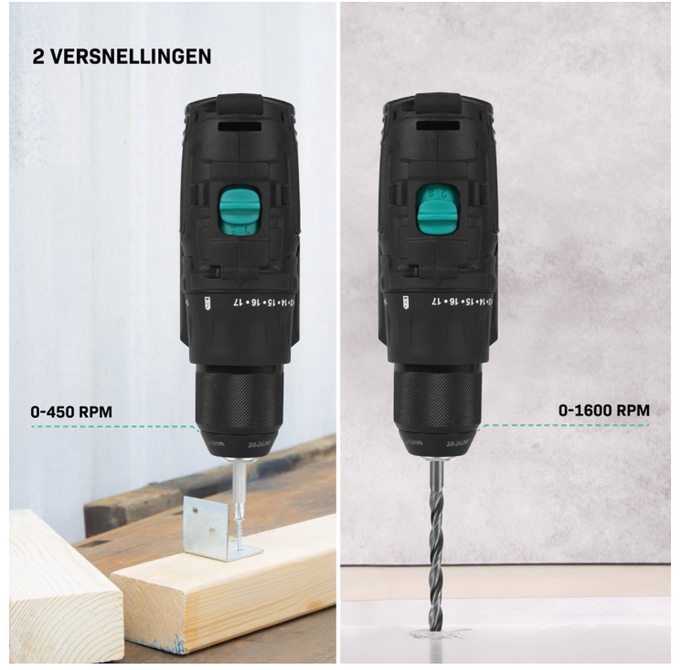 Vonroc Pro Accuboormachine 20v – 40nm - Incl. 4.0ah Accu, Snellader En 46 Accessoires In Luxe Koffer