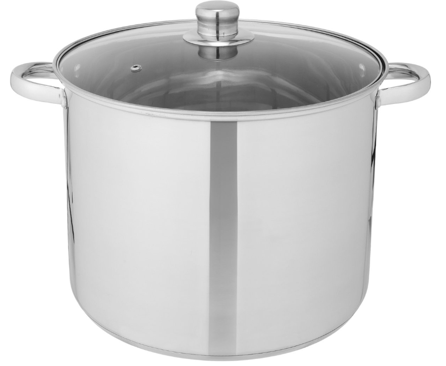 Infinity Goods Soeppan Stamppot - Glazen Deksel - 16,5L - 30 CM - Inductie Gas Keramisch - Vaatwasserbestendig - RVS