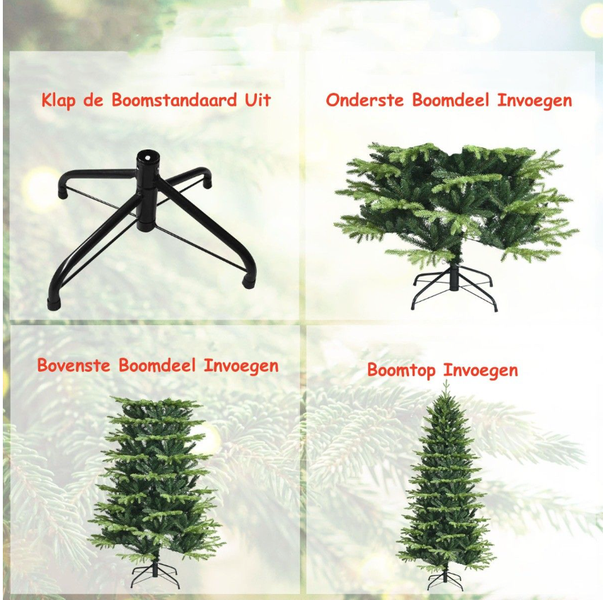 Coast Kunstkerstboom Groen – 180 cm – 1462 PE/PVC Takpunten met Metalen Kruisstandaard