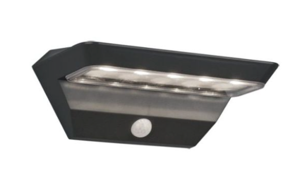Trio Lighting – Buitenlamp Op Zonne-energie – 9x22 cm & Met Bewegingssensor – Milieuvriendelijk Met IP44 Spatwaterdichtheid – Voor Wandmontage In De Tuin – Antraciet Kunststof