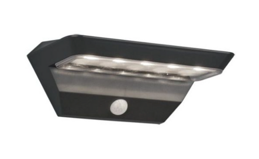 Trio Lighting – Buitenlamp Op Zonne-energie – 9x22 cm & Met Bewegingssensor – Milieuvriendelijk Met IP44 Spatwaterdichtheid – Voor Wandmontage In De Tuin – Antraciet Kunststof
