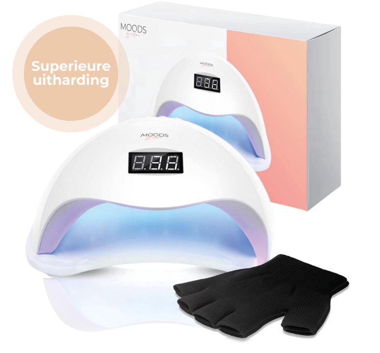 Moods Gellac - Professionele Nagellamp- UV Lamp Gelnagels - Nageldroger - Bedienbaar met Knoppen - Krachtige LED Lamp - Wit