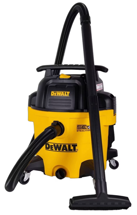 DeWalt – Stealthsonic Nat- & Droogzuiger – 45 l & 960 W – Voorzien Van Stealthsonic-geluidsreductie En Wasbaar Patroonfilter – Voor Bouwplaats En Werkplaats – Geel Polycarbonaat