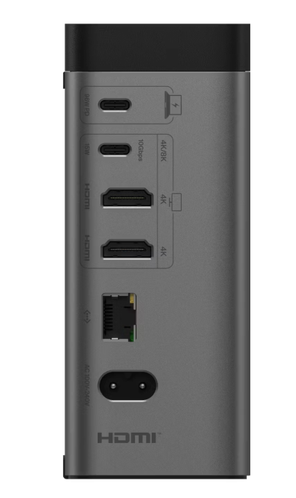 Belkin – Pro USB-C 11-in-1 GaN Dockingstation – Voorzien Van 11 Poorten En 96 W Power Delivery En 8K Video-Ondersteuning – Voor Windows En MacOS En ChromeOS – Grijs En Zwart Gerecycled Kunststof