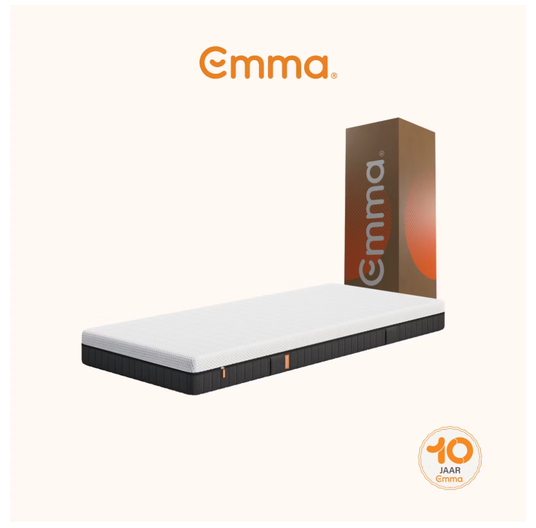 Emma – Express Hybride Matras – 120 x 200 cm – Voorzien Van Aeroflex™ Pocketveren En 7 Ergonomische Zones En Ademende Hoes – Voor Buik- Rug- En Zijslaper – Wit En Grijs Textiel