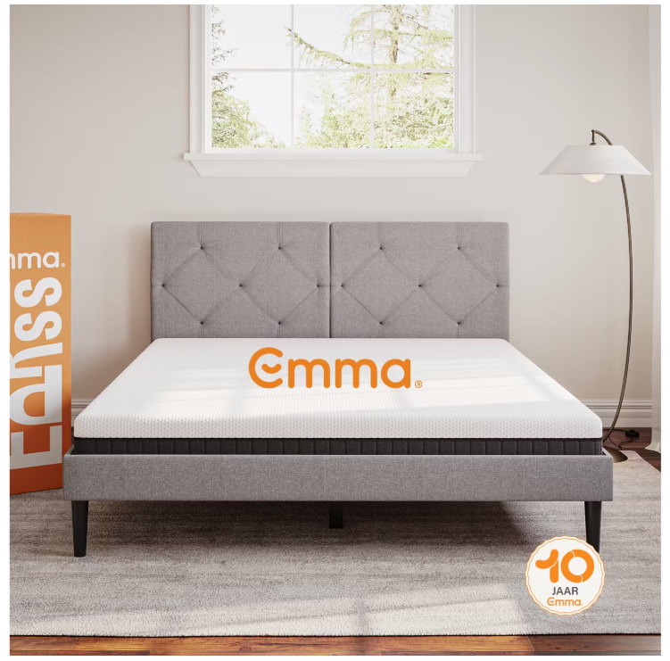 Emma – Express Hybride Matras – 120 x 200 cm – Voorzien Van Aeroflex™ Pocketveren En 7 Ergonomische Zones En Ademende Hoes – Voor Buik- Rug- En Zijslaper – Wit En Grijs Textiel