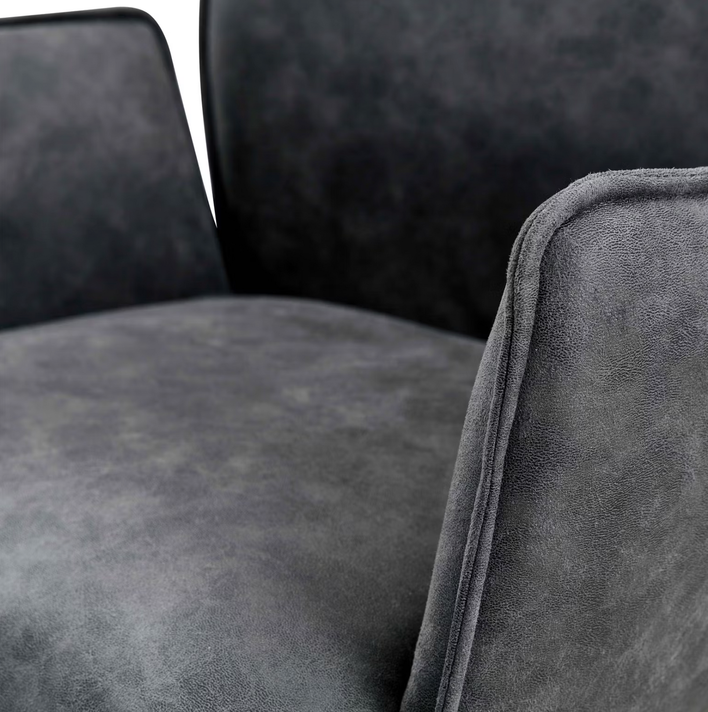 Jill Bureaustoelen Set van 2 - Antraciet Microfiber - 58,5 x 64 x 82,5-91,5 cm - In Hoogte Verstelbaar