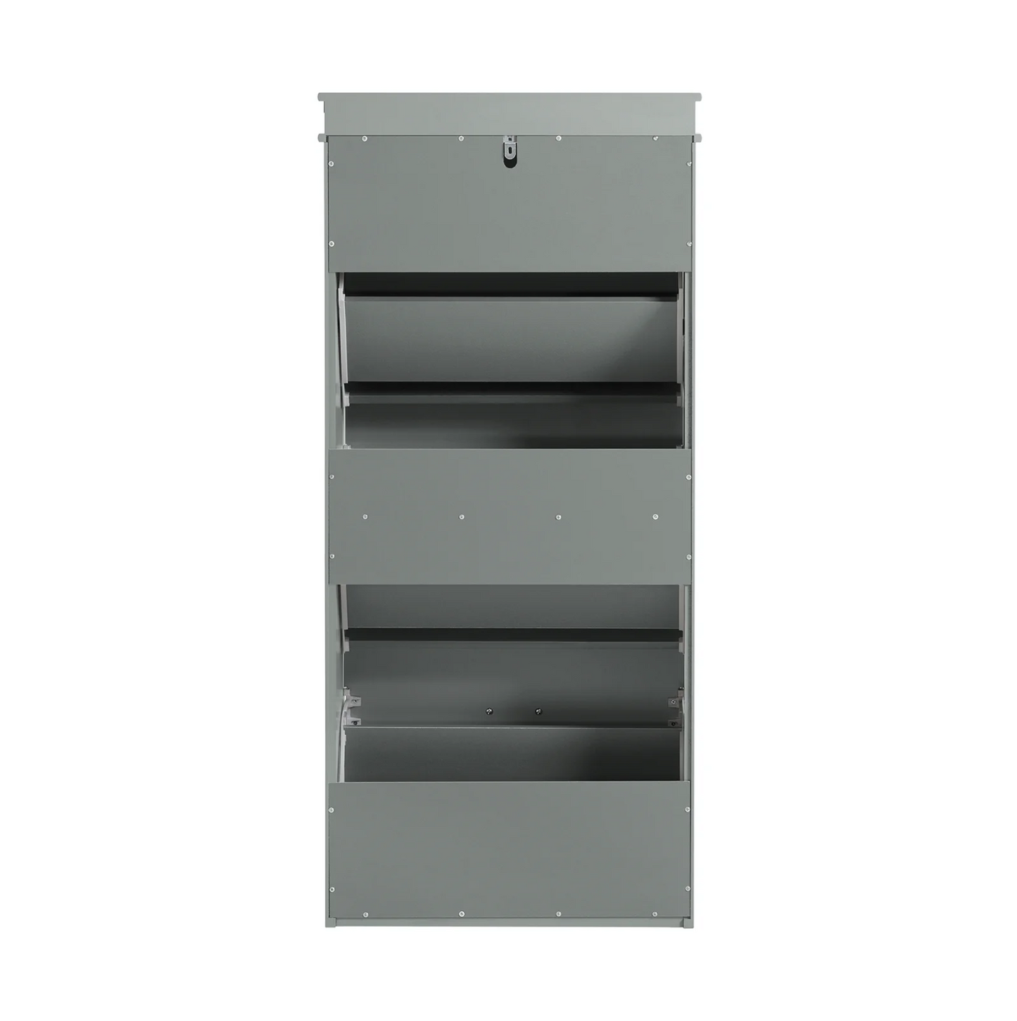 SoBuy Moderne Schoenenkast – 3 Kleppen Schoenenopslag – Stijlvol & Ruimtebesparend Halmeubel – 53x24x117 cm – Grijs