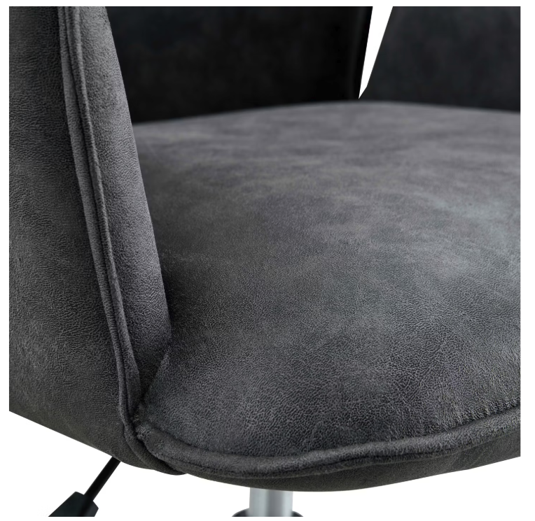 Jill Bureaustoelen Set van 2 - Antraciet Microfiber - 58,5 x 64 x 82,5-91,5 cm - In Hoogte Verstelbaar