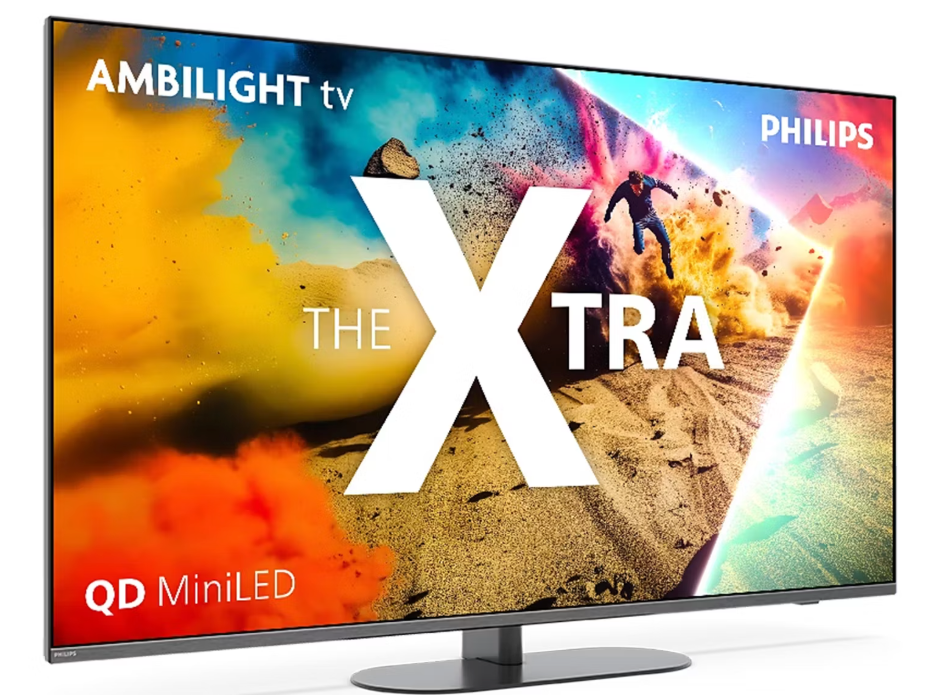 Philips 65" The Xtra 4K QD MiniLED TV – Voorzien Van Driezijdige Ambilight Plus En P5 AI Perfect Picture Engine En 144 Hz VRR – Voor Home Cinema En Gaming – Zwart – 145,1 x 90,6 x 28 cm