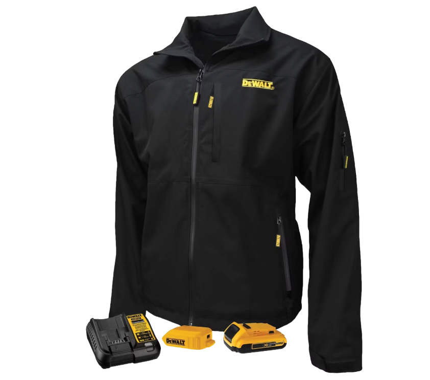 DeWalt Softshell Verwarmd Jack – Voorzien Van Drie Verwarmingszones En Waterdichte Ritsen En Verlengde Achterkant – Voor Bouw En Outdoor – Zwart Textiel – Maat XL