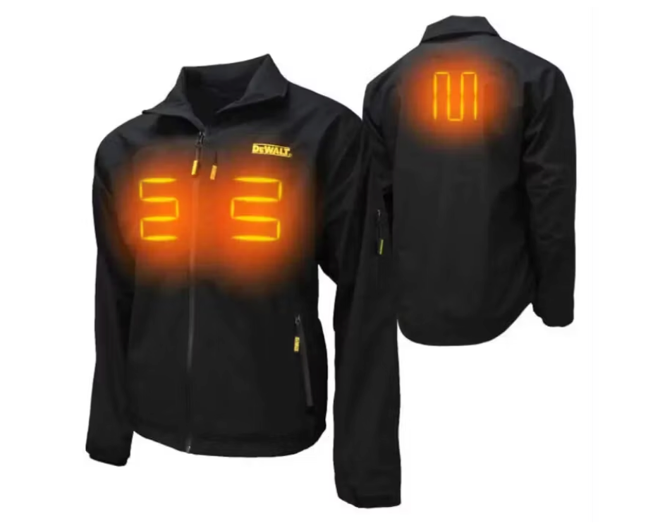 DeWalt Softshell Verwarmd Jack – Voorzien Van Drie Verwarmingszones En Waterdichte Ritsen En Verlengde Achterkant – Voor Bouw En Outdoor – Zwart Textiel – Maat XL