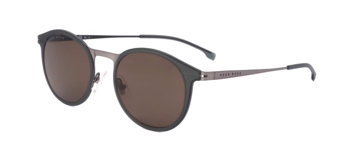 Hugo Boss Zonnebril 1245S Eem – Voorzien Van Filtercategorie Drie En UV-bescherming En Nylon Glazen – Voor Heren – Matte Khaky Olive Rvs – 49 mm