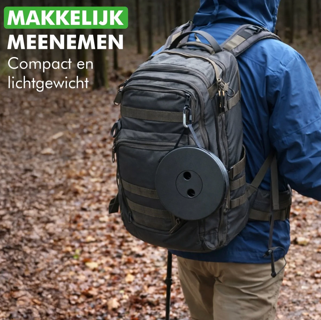 Travelhawk Opvouwbare Kruk – Voorzien Van Slijtvaste Polyester Zitting En Aluminium Frame En Inklapbaar Ontwerp – Voor Camping En Vissen – Zwart Polyester En Aluminium – Honderdvijftig kg