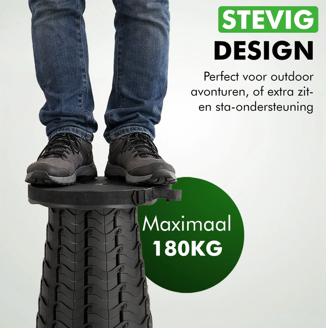 Travelhawk Opvouwbare Kruk – Voorzien Van Slijtvaste Polyester Zitting En Aluminium Frame En Inklapbaar Ontwerp – Voor Camping En Vissen – Zwart Polyester En Aluminium – Honderdvijftig kg