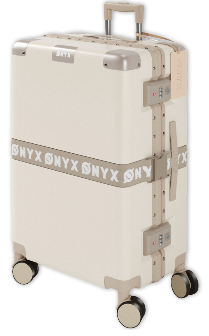 ONYX Check-in Koffer – Voorzien Van Dubbel Tsa-slot En Vier Spinnerwielen En Ritsloze Sluiting – Voor Vakantie En Reizen – Sand Polycarbonaat En Aluminium – Vijfenzestig Liter