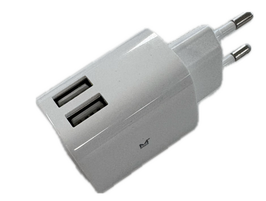 Amitec USB-oplader MyAmi 2 – Voorzien Van Twee Usb Poorten En Snellaad Functie En Eu Stekker – Voor Smartphone En Tablet – Wit Kunststof – Drie komma Een tot Drie komma Vier A