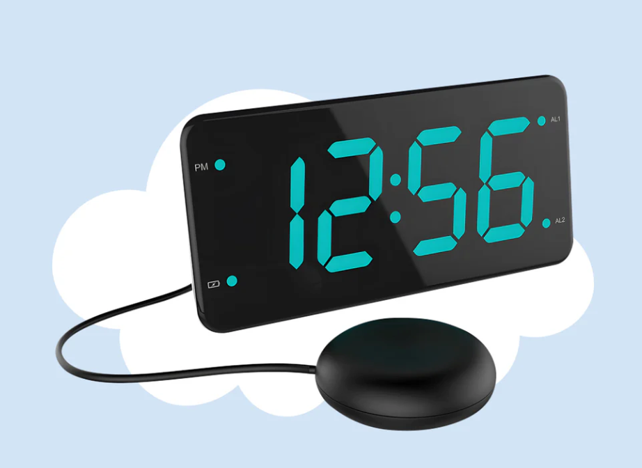 DreamCare Pulse Wekker Met Trilfunctie En Bed Shaker – Voorzien Van Volledig Dimbaar Display En Dubbel Alarm En Snoozefunctie – Voor Diepe Slapers En Slechthorenden – Zwart Kunststof – 180 cm Kabel