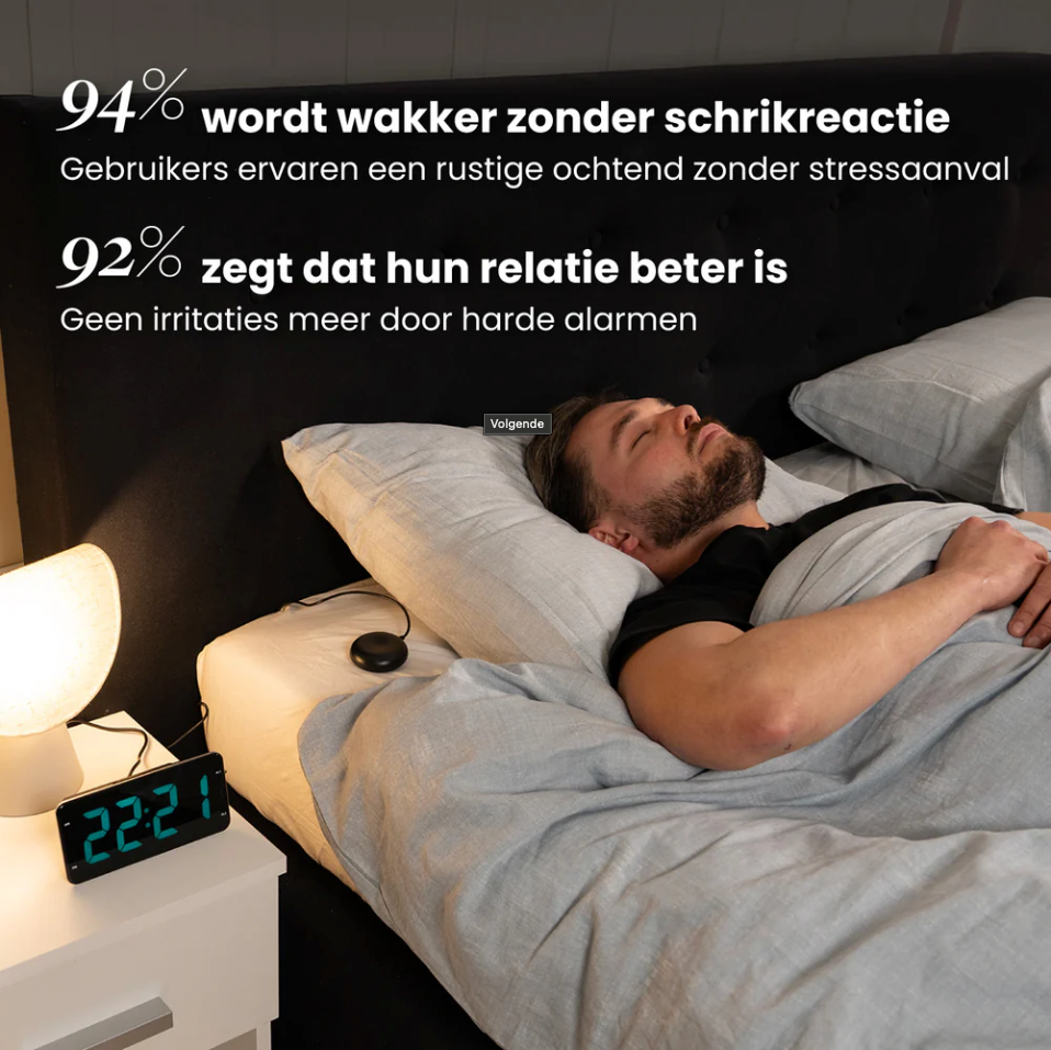 DreamCare Pulse Wekker Met Trilfunctie En Bed Shaker – Voorzien Van Volledig Dimbaar Display En Dubbel Alarm En Snoozefunctie – Voor Diepe Slapers En Slechthorenden – Zwart Kunststof – 180 cm Kabel