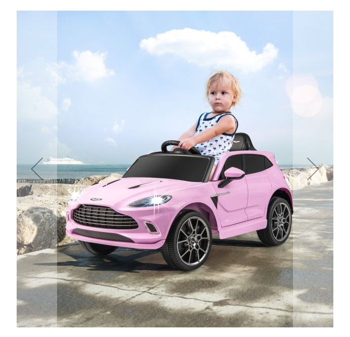 Coast Aston Martin Elektrische Kinderauto - 2,4G Afstandsbediening - Met LED-Verlichting en Muziek - 12V - Roze